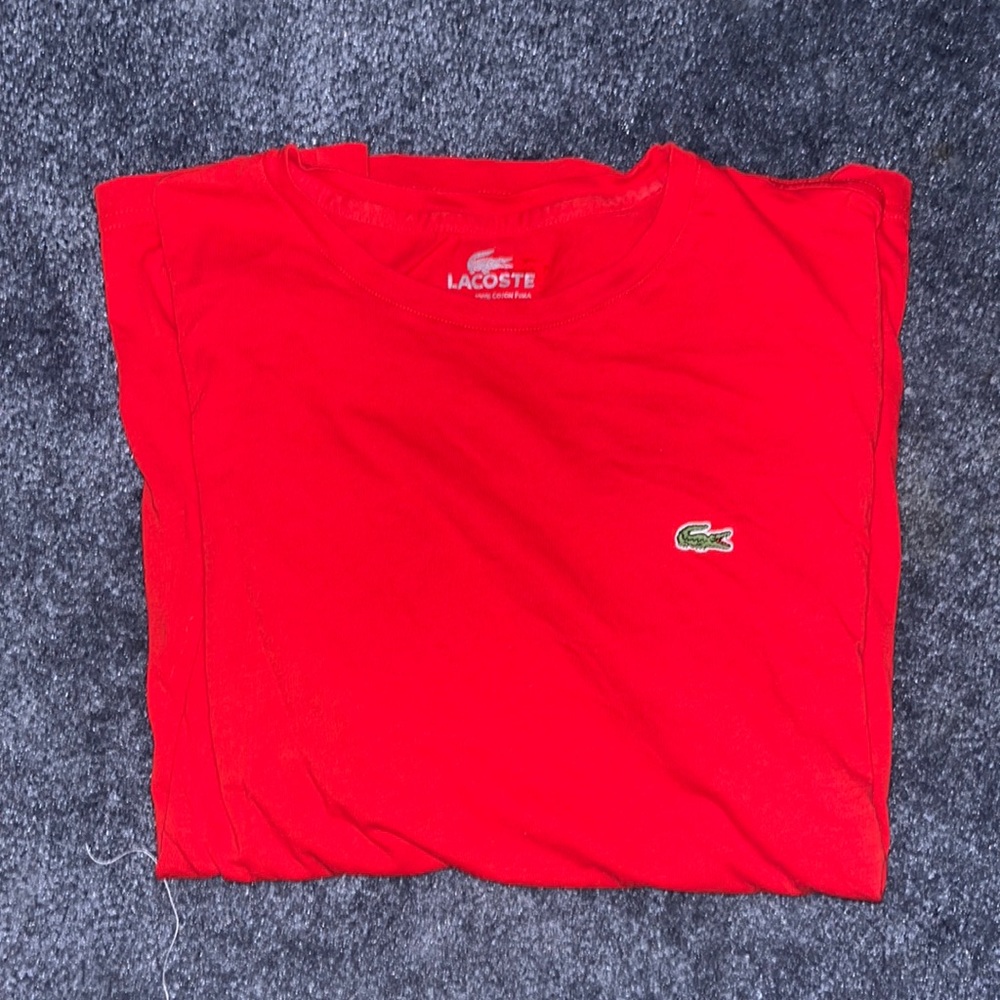 Lacoste mens small red crew neck t-shirt